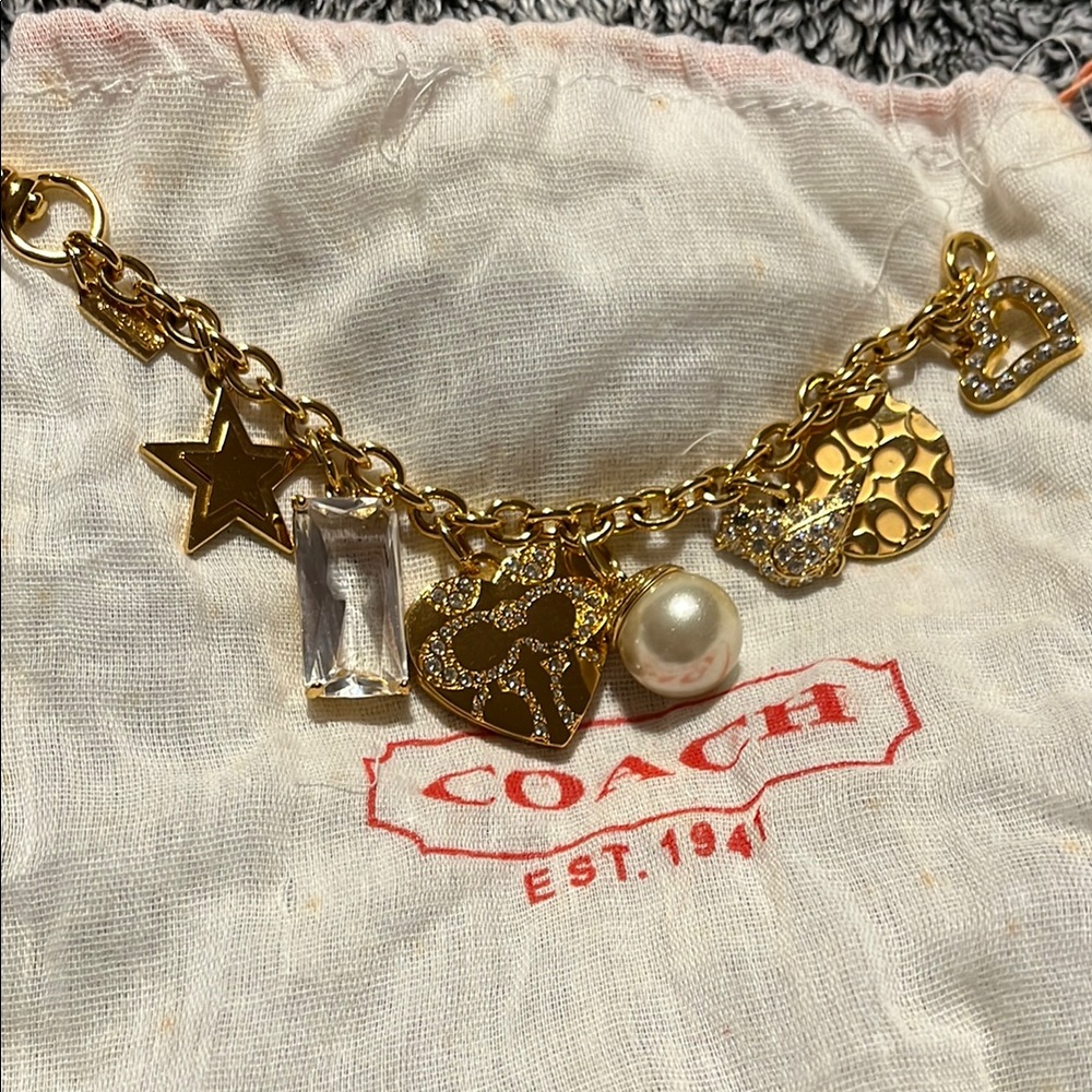 Coach Gold Charm & locket Bracelet